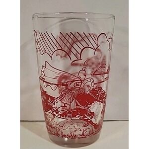 Vintage Swanky Swig Medieval Knight Joust Juice Glass Red Graphics Retro